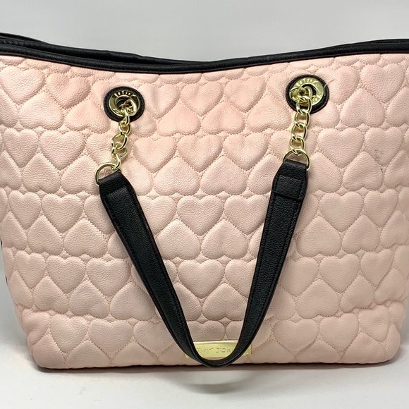 BETSY JOHNSON Tote Handbag w/ Makeup Bag (lt pink) - Picture 4 of 8